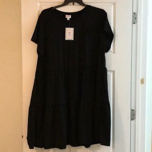 Lularoe ARIEL Dress NWT size Large solid black!  BHTF!
